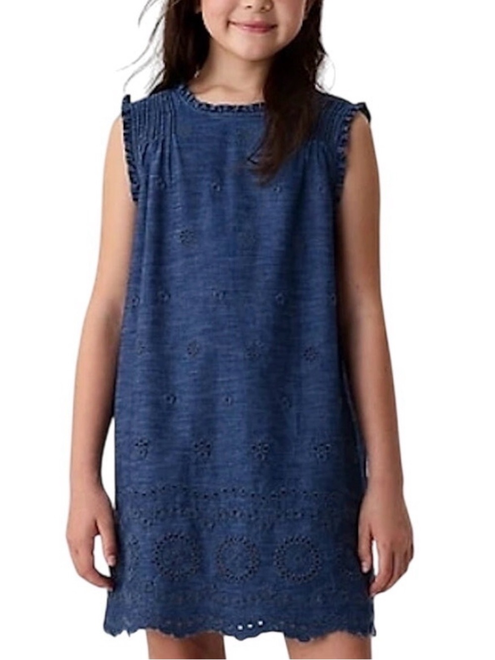 NWT Gap x DOEN Eyelet Ruffle Dress in Indigo Blue Size: 4T| Summer, Chic